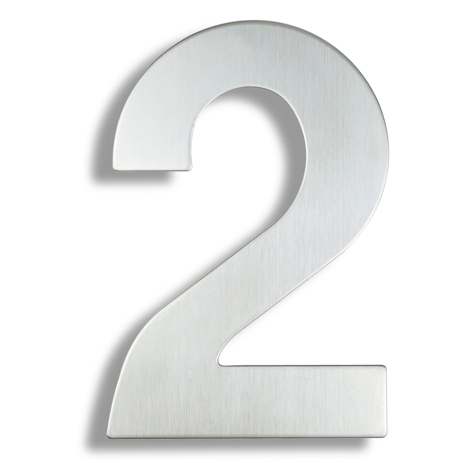 6/8/12 Inch Floating House Numbers Modern Metal Stainless Steel Door Number Silver/Black Mailbox Address Sign with Screws, for Wall Decor Apartment Garden Yard Hotel Cafe Office Street(Silver 2,12In)
