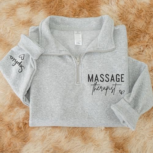 Chillever Custom Profession Quarter Zip Sweatshirt, Embroidered & Personalized Work Shirt Hoodie Gift for Professionals2