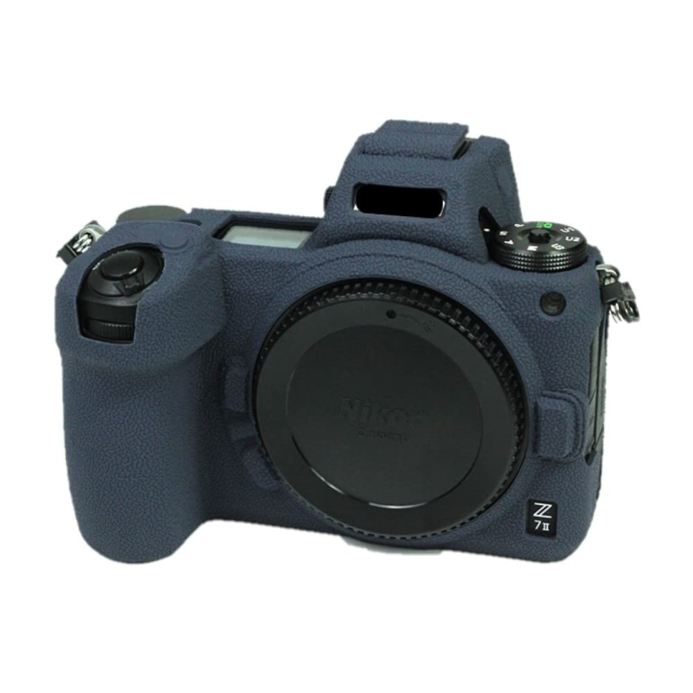 Custodia per fotocamera Borsa Blu Scuro Morbido Silicone Anti-Skid Texture Armatura Pelle Corpo Cover Protector per Nikon Z7 II Mirrorless Camera
