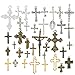 Pllieay 100g Mixed Crosses Charms Pendants Antique Crosses Charms Pendants for Jewelry Making, DIY Necklace, Bracelets, Earrings and Other Fashion Accessories