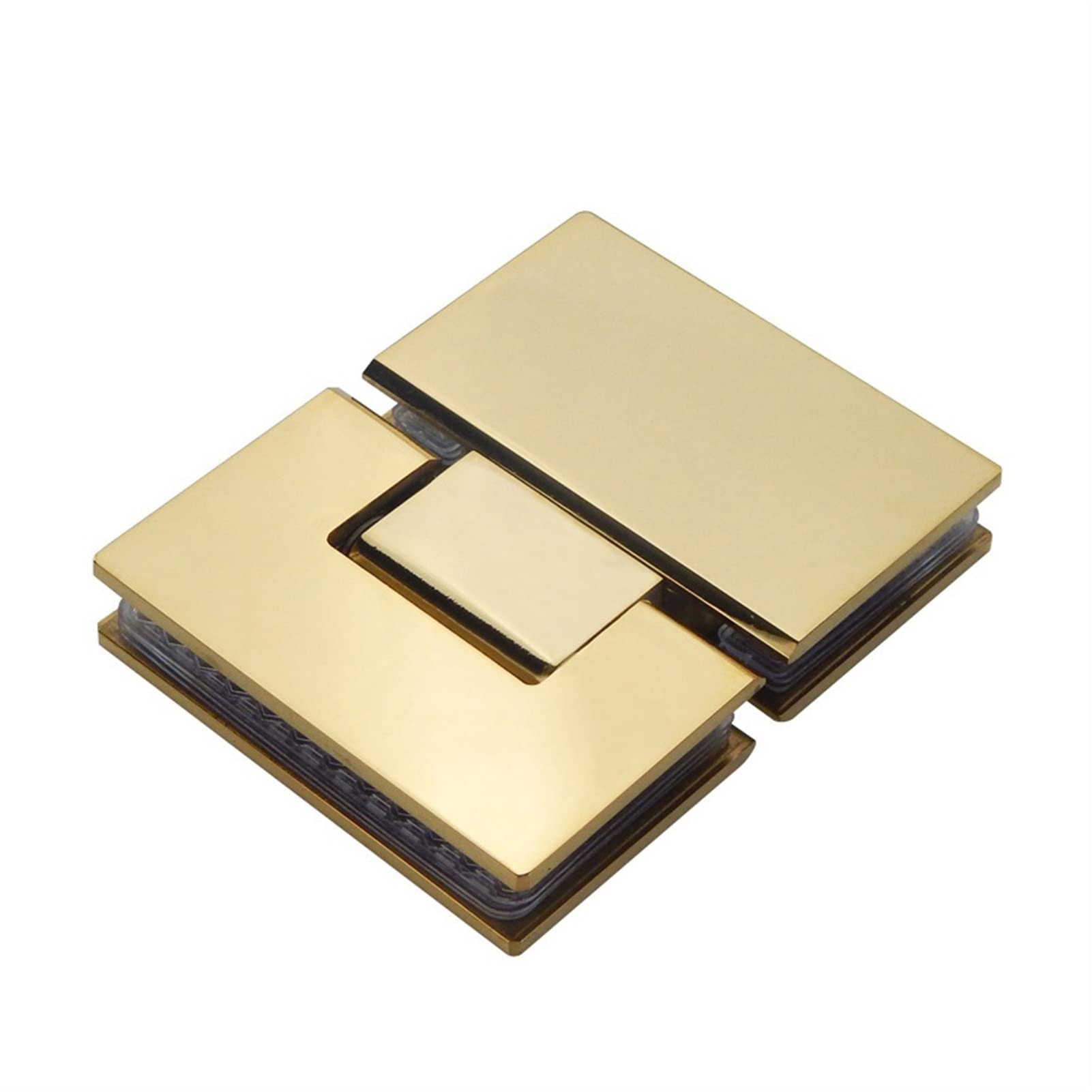 Myxjx One Color Hinges, Glass Door Hinge, Golden 304 Stainless Steel Wall-Mounted