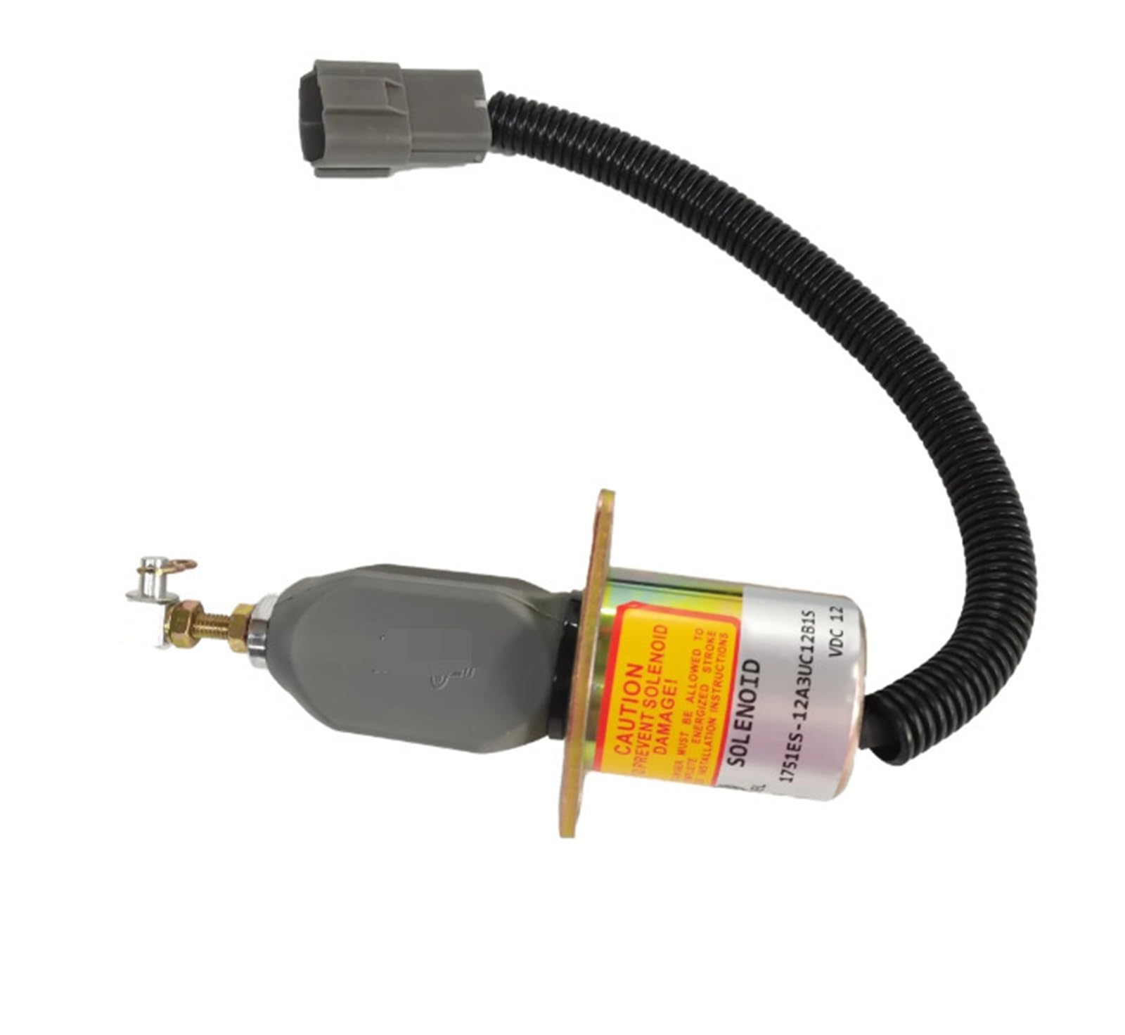 Électrovanne d'arrêt 12V solénoïde de coupure carburant pour mini pelle et tracteur