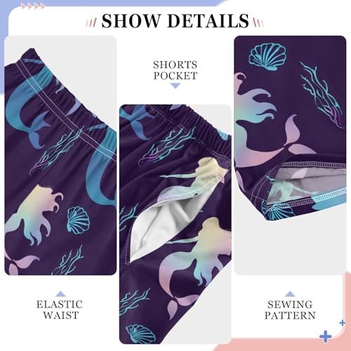 ALAZA Gradient Mermaid Sesshell Pajama Lounge Pants Long Sleep Pajama Bottoms with Pockets4