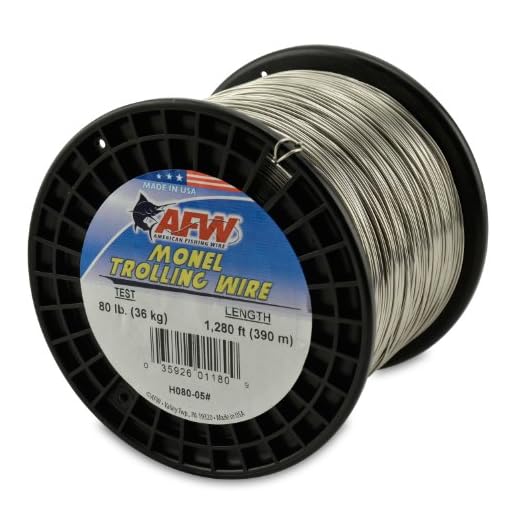 American Fishing Wire Monel Trolling Wire, 80-Pound Test/0.91mm Dia/390m