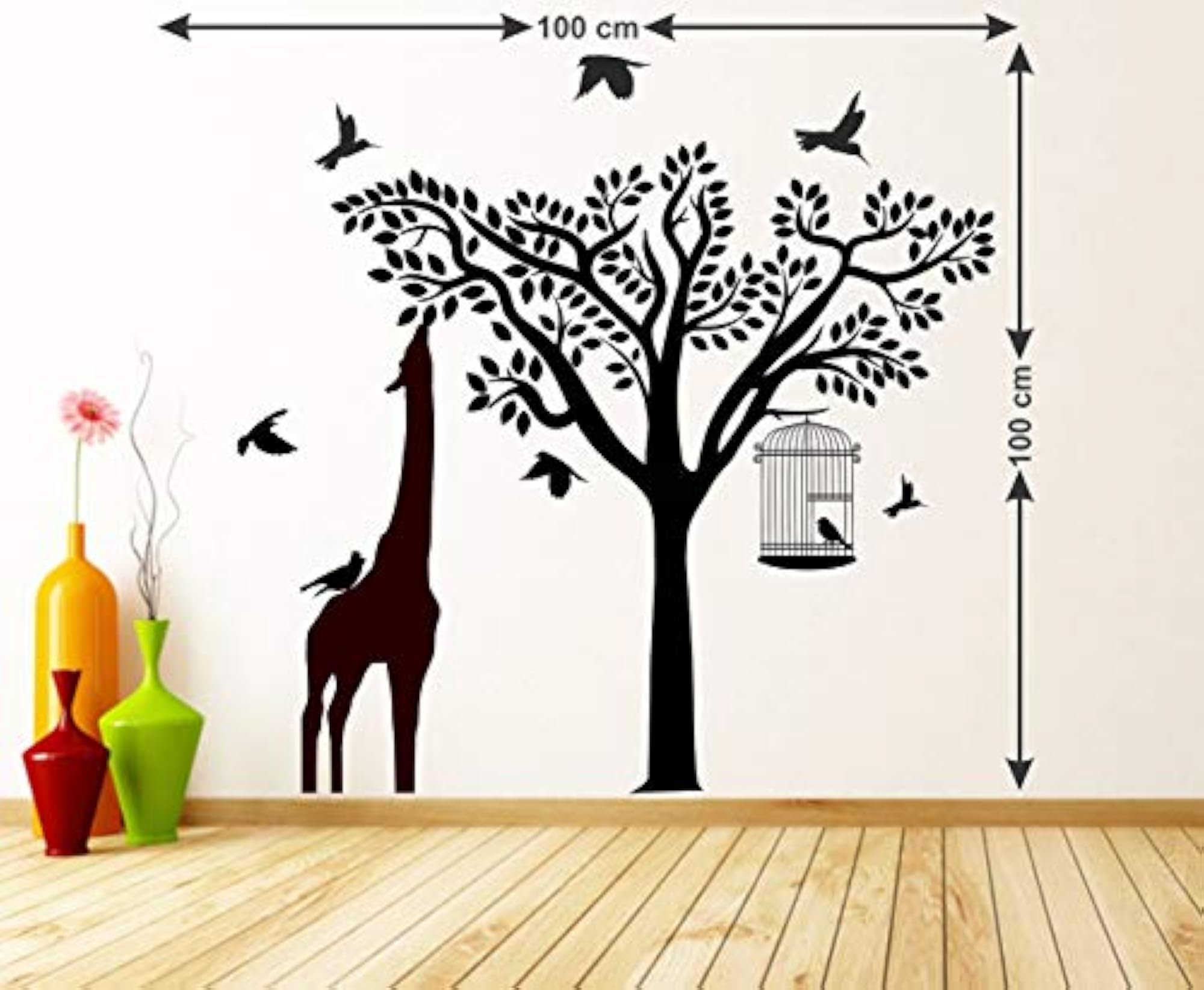 Giraffe Multi Extra Large PVC Vinyl Wallsticker