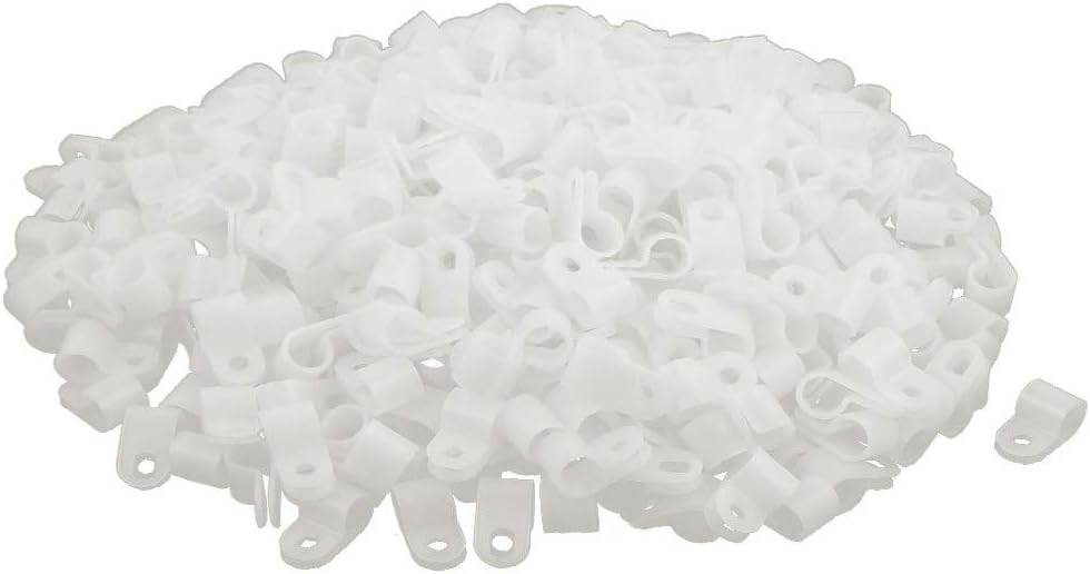New Lon0167 400Pcs Nylon Featured R Type CC-2 reliable efficacy 3/8" Cable Cord Wire Clamp Clip Fastener White(id:d31 8f 89 1ff)