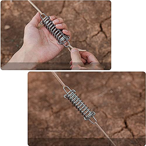 FOUTP 4 Stück Federschnallen für Zelt, Feder aus Stahl, für Markise, Zelt, Schnur, Schnalle, für Zelt, Befestigungsset für Gartensegel, Spanner, Zubehör für Zelt, Reisen Sport & Freizeit