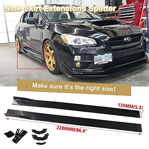 Top10 Racing Universal Carbon Fiber Style Car Side Skirts 86.6Inch Car Rocker Extension Panel Splitter Lip For Mitsubishi, Subaru,VW, Mazda,Mustang, Honda, Toyota, BMW Chevrolet, Ford, Mazda & more