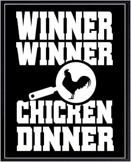 Dinner Wall Art Print - Unframed Funny Typography - Makes a Great Gift for Bars, Kitchens, and Home Decor - Ready to Frame Photo - Winner Winner Chicken Dinner 8x12 Inch