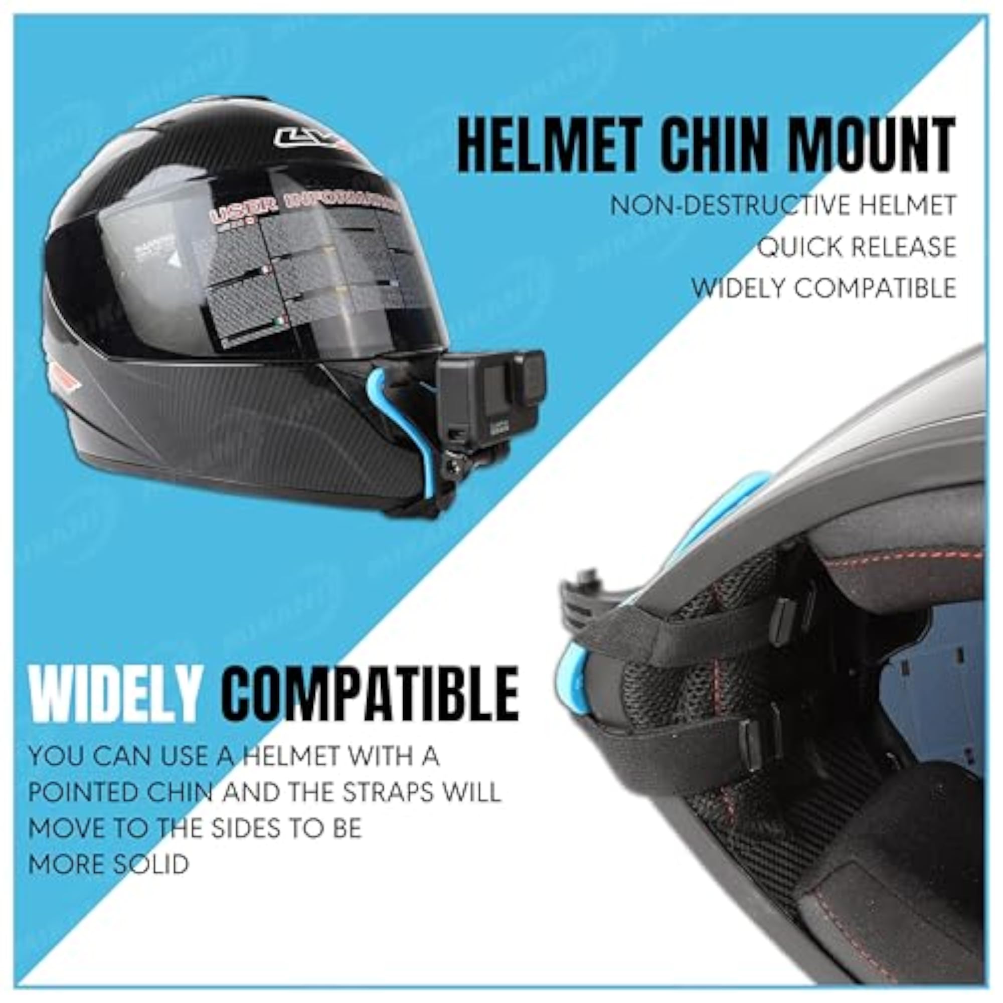 Helmet Chin Mount Strap with Mobile Clip for Smartphones
