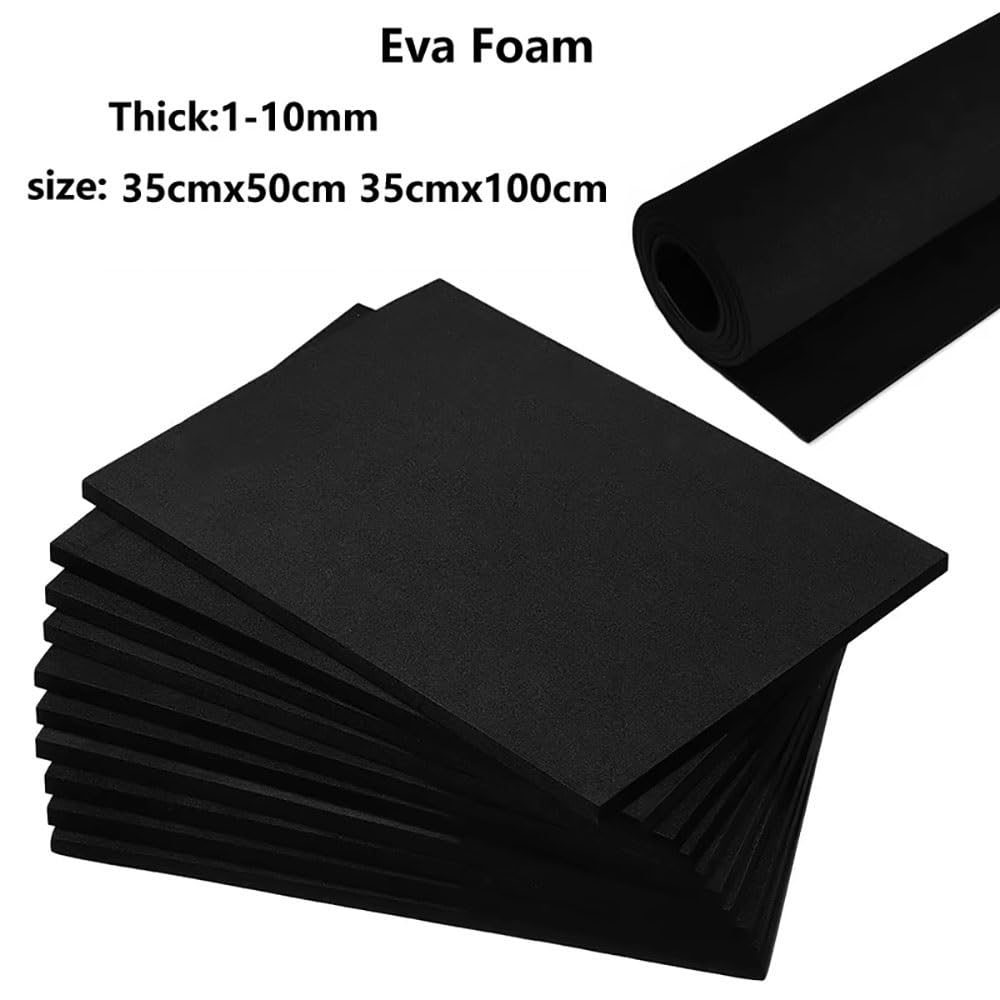1 Stück Schwarze, Ultrahochdichte EVA-Schaumstoffplatte, 1–10 Mm Dick, Formbeständige Schaumstoffplatte For Cosplay, Basteln, DIY-Projekte Und Modellbau(Thick 8mm,35x100cm)
