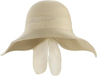 Women Floppy Straw Beach Hat | UV Protection Wide Brim Sun Hat Packable Lightweight Fishermen Hat