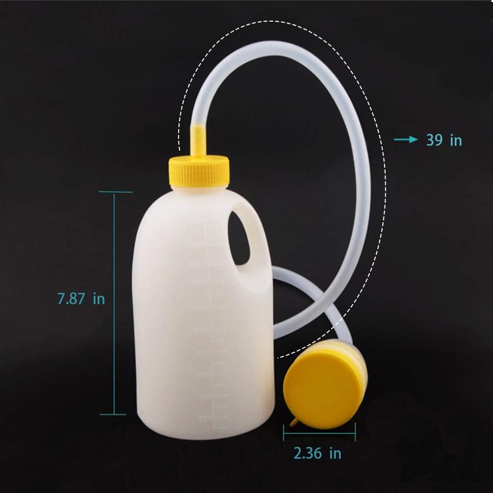 1700ML Travel Male Bed Pee Urinal Bottle Night Drainage Container Set Plastic Urinal Bottle,Male Travel Urinal