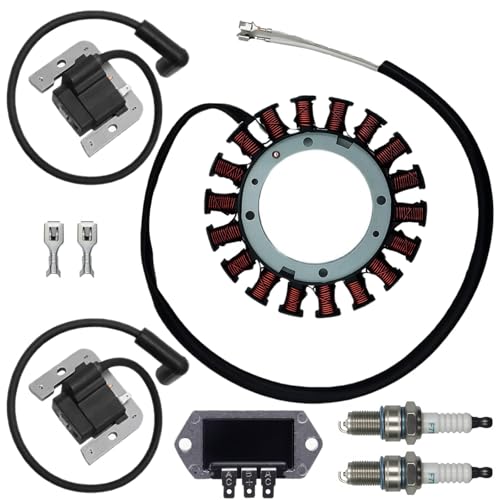 DZDY 237878-S Stator Kit 15/20 AMP for Kohler 7000 Series Engine KT715 KT725 KT730 KT735 KT740 KT745 ZT730 ZT740 with Ignition Coil Module and Spark Plugs