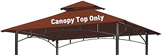 OLILAWN Grill Gazebo Replacement Canopy Roof, 5' x 8' Outdoor BBQ Gazebo Canopy Top Cover, Double Tired Grill Shelter Cover with Durable Polyester Fabric, Fit for Model L-GG001PST-F, Burgundy
