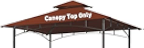OLILAWN Grill Gazebo Replacement Canopy Roof, 5' x 8' Outdoor BBQ Gazebo Canopy Top Cover, Double Tired Grill Shelter Cover with Durable Polyester Fabric, Fit for Model L-GG001PST-F, Burgundy