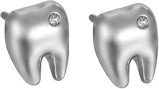 Cute Tooth Crystal Stud Earrings Dental Charm Earrings Medical Graduation Birthday Gift for Dentist Dental Hygienist