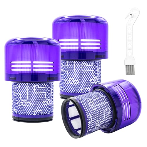 3 Pack Filter Replacement V11, Vacuum Filters Replacement v11 with Clean Brush Compatible with Dyson V11 Torque Drive V11 Animal V11 Complete V11 Extra, V11 Filter Replacement Washable