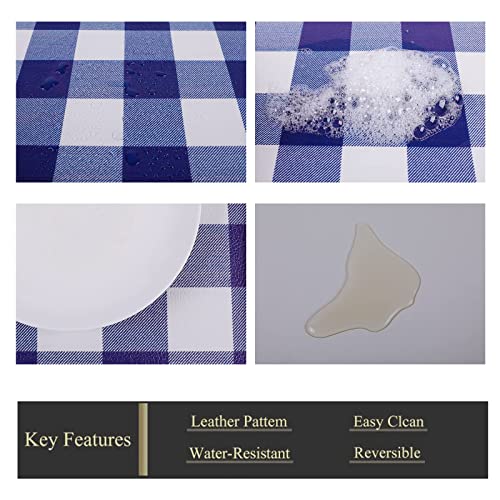 Reversible Placemats Indoor Set Of 6 Wipeable Buffalo Check Faux Leather Place Mats Waterproof Eco-Friendly Table Mats Patio Placemats Heat Resistant Anti Oil Washable Decorate For Dining Table #TOP3