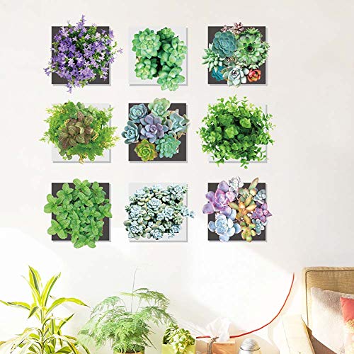 Iwallsticker 27 28Inch Succulent Plant Wall Sticker Green Quotes Potted Cactus Wall Decal Vinyl Stickers For Living Room Kitchen Nursery Bedroom Wallpaper #TOP2