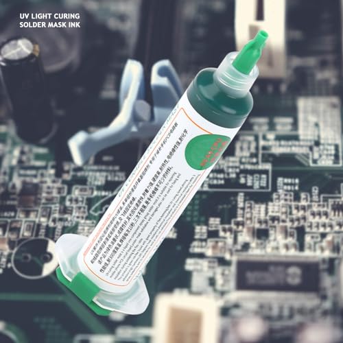 Image of Solder Mask, 2 PCS PCB UV Curing Solder Mask Ink, Green Solder Resist Ink for The PCB Repair of Mobile Phone Computer