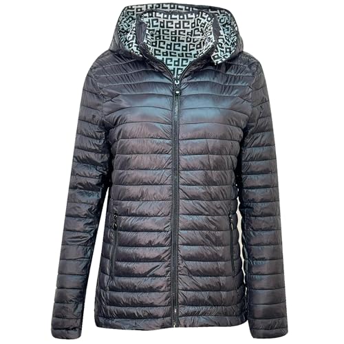 Image of Storm Island® Women Winter Jackets Lightweight Padded Down Jackets for Women Zip up Jacket Reversible Raincoat Windbreaker Waterproof Hiking Jacket Breathable Outdoor Jacket with Hood UK Size S-3XL