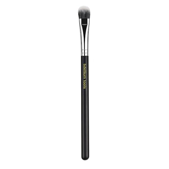 Bdellium Tools Professional Makeup Brush - Maestro Series 775 Duet Fiber Shader - With Soft Synthetic Fibers, For Shading Eyeshadow (Black, 1pc)