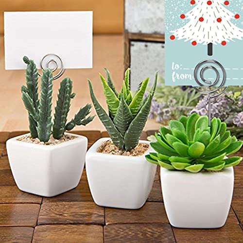 Woohome 40 PCS Mémo Clip en Métal Ronde Porte Cartes de Table Support Porte Mémo Clip Carte Photo Note Clips pour Décor de Gâteau de Mariage, Anniversaire, Fête Prénatale – vue 4