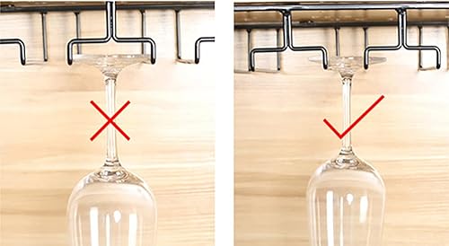 Miniatura 5 de eywlwaar Estante colgante para copas de vino, soporte metálico para copas de vino (dorado, 3 filas, 1 paquete)