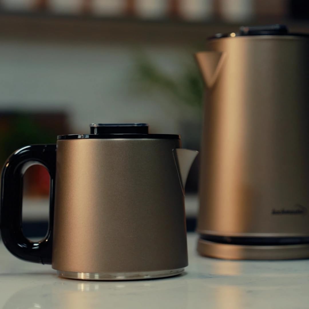 Dem Vakti Teekocher – 2,0L + 1,0L, 1800W, Edelstahl Teemaschine, Warmhaltefunktion, 360° Basis, Türkischer Teekocher