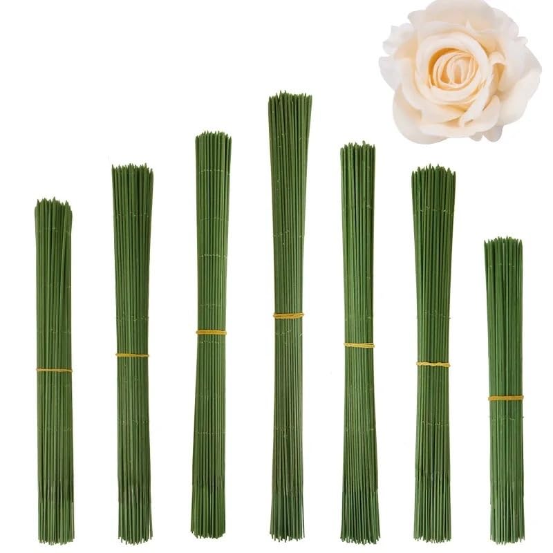 Material floral DIY de 50 tallos de alambre verde de 40cm para decoración en casa 3