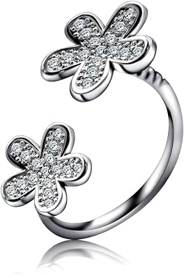 Artever Statement Rings for Women Adjustable Open Band Ring Marquise Cubic Zirconia Rings for Teen Girls