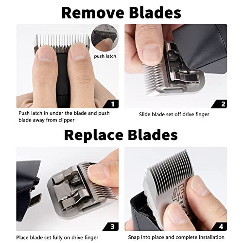 Kbds Detachable Ceramic Pet Clipper Blades,Size-7F,Compatible With Most Andis,Oster,Wahl A5 Clippers,Made Of Ceramic Blade Cutter And Carbon Steel Blade,1/8'' Inch 3.2Mm Cut Length, 7F Blade #TOP5