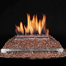 Rasmussen Vent Free FireGlitter Burner Kit GM24-CU-AFM24-EI-B-P, 24-Inch, Electronic Spark to Pilot with Variable Flame Remote, Propane, Fire Glass/8 lbs/Copper