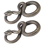 Contenu de l'emballage : lot de 2 figurines de serpent décoratives en bronze, fabriquées dans un style vintage avec des détails complexes et un design réaliste