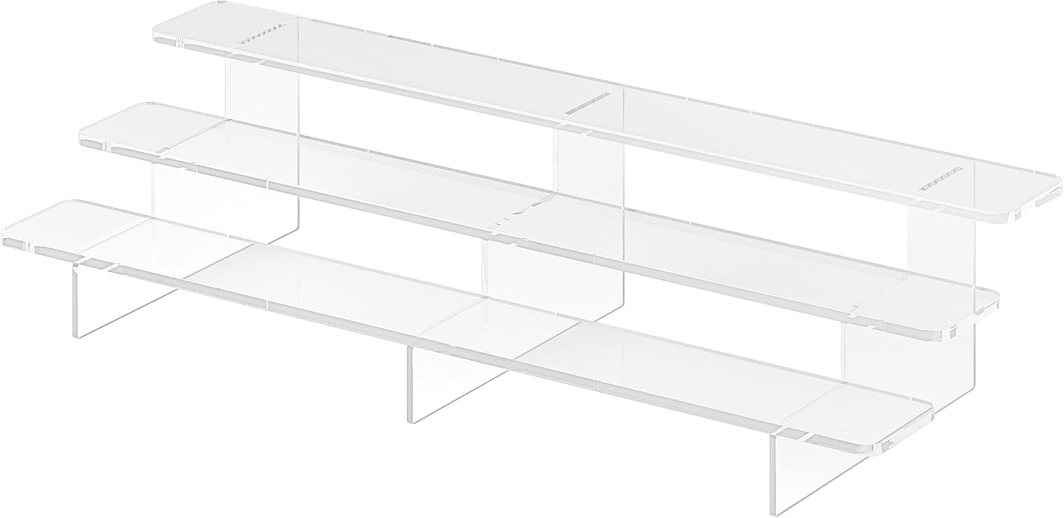 23.6 " Acrylic Riser Display Stands - 3 Tier Clear Acrylic Display Shelf