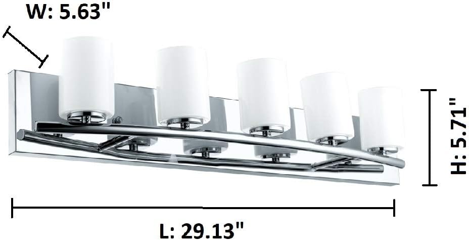 EGLO Lighting 201714A Five Light Bath Vanity Light, Chrome, 5.75 x 29.13 x 5.63