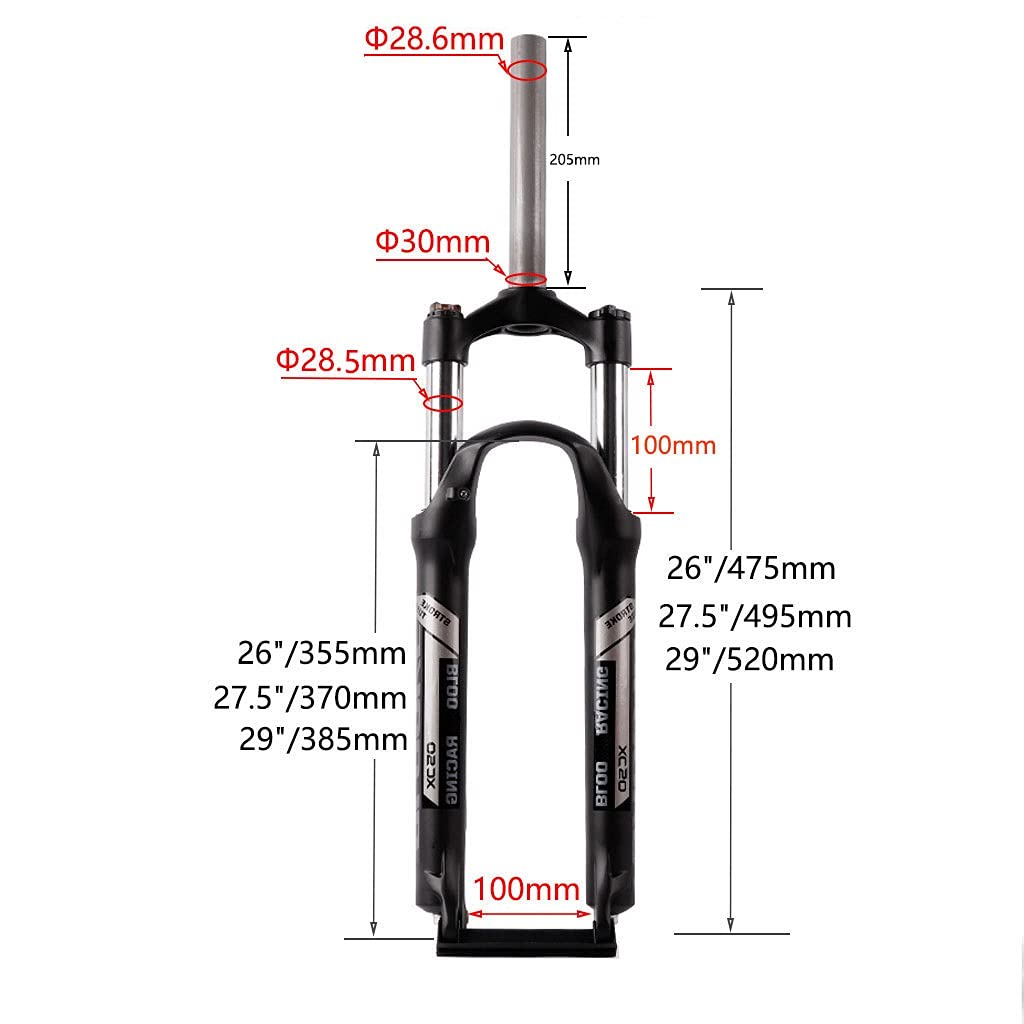 Fourche VTT NANLIO à double suspension pneumatique