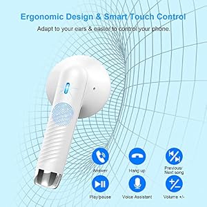 Wireless Earbuds, Bluetooth 5.4 Headphones in Ear with 4 Noise Cancelling Mic, Earbuds Stereo Bass, IP7 Waterproof Sports Wireless Earphones, 32H Playtime USB C Charging Buds White for Android iOS — photo 6 of 6