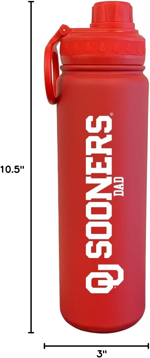 Personalized University of Oklahoma Dad 24 oz. Stainless Steel Bottle - Red