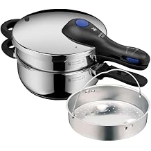 Perfect Plus One Pot 4.5 and 3.0 Litre Stackable Pressure Cooker Set with Steamer Insert