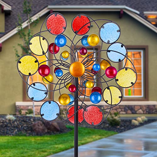 Mumtop Wind Spinners For Yard And Garden - Garden Wind Spinner, 44 Inch Metal Kinetic Outdoor Wind Spinner For Lawn And Patio Decor #TOP3