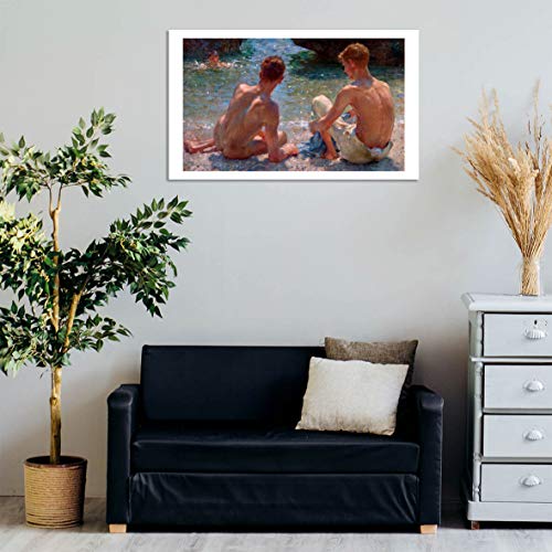 Henry Scott Tuke The Critics reproduction de tableau marin encadré mat format medium