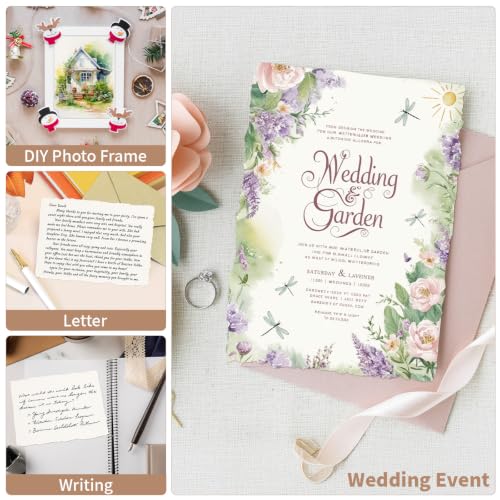 Oleitodh 200 Sheets Cotton Watercolor Paper 5 x 7 Inch, 140lb/300 GSM Handmade Paper with Deckled Edge, Textured Watercolor Sheets for Artists, Painting, Wedding Invitations, Cards & Crafts - Image 6
