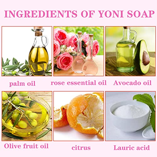 Yoni Soap Bars For Women Vaginal Wash, 2 Packs 100% Handmade Natural Organic V Cleansing Bar Feminine Wash Vaginial Deodorants, Ph Balance For Women Vaginal Care Soap With Bubble Net 3.53 Oz #TOP5
