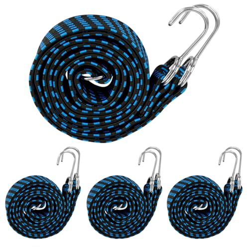 Storite 4 Pcs Bungee Cords for Motorcycle Bike Luggage Rope Elast...