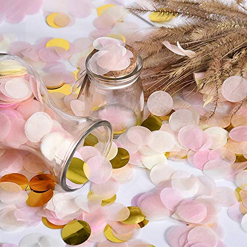 BELIOF 80g Confettis Rose Doré Confettis Rond en Papier avec Ballons Rose Gold Décorations pour Mariage Fête Party Bal Douche de Bébé Reunion de Filles Maison Jardin Cover