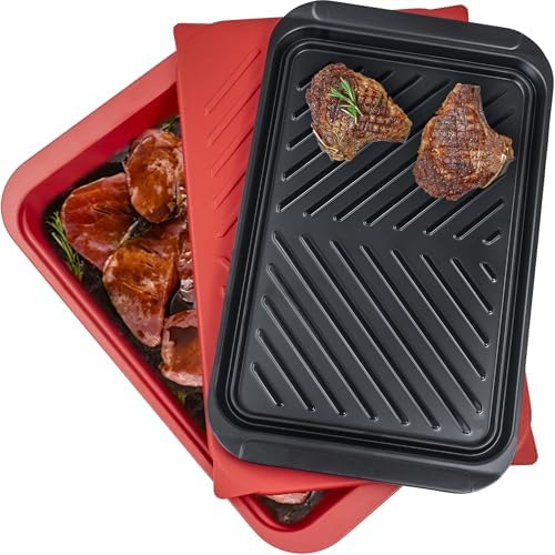 ECOIOU Grilling Prep and Serving Tray with Lid - Best Covered Tray