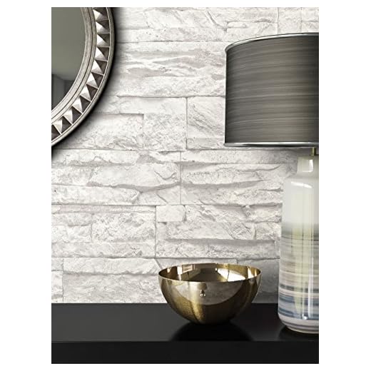 Steintapete Vlies Weiß | schöne edle Tapete im Steinmauer Design | moderne 3D Optik für Wohnzimmer, Schlafzimmer oder Küche inklusive der Newroom-Tapezier-Profibroschüre mit Tipps für perfekte Wände