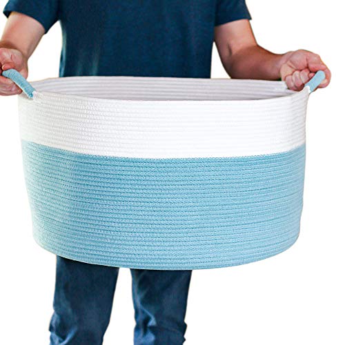 Image of Comfy Home XXL Extra Large 20" X 13"- Organizer and Storage Basket with Handles - Nursery, Living Room and Bathroom Decor- Kids Toys, Blankets, Pillows, Towels and Shoes Decorative Hamper Baby Hamper?